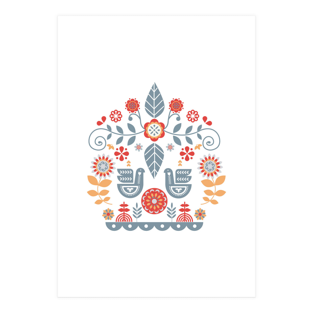 Scandinavian Folk Art Pattern (Print Only)