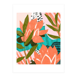 Forever in My Garden | Abstract Botanical Nature Plants Floral Painting | Quirky Modern Contemporary (Print Only) thumbnail