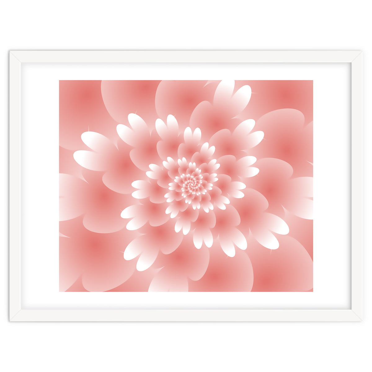 Abstract Orange Spiral Feather 3D ART