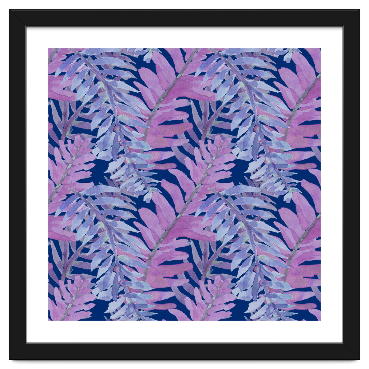 Woodland Ferns in Blue