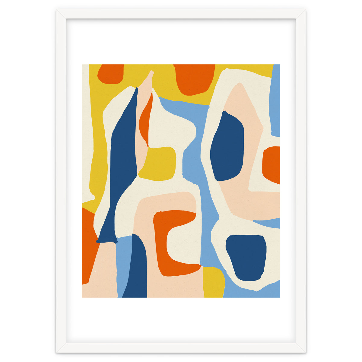 Me & Mine, Abstract Bohemian Pastel Shapes Painting, Eclectic Colorful Graphic Design