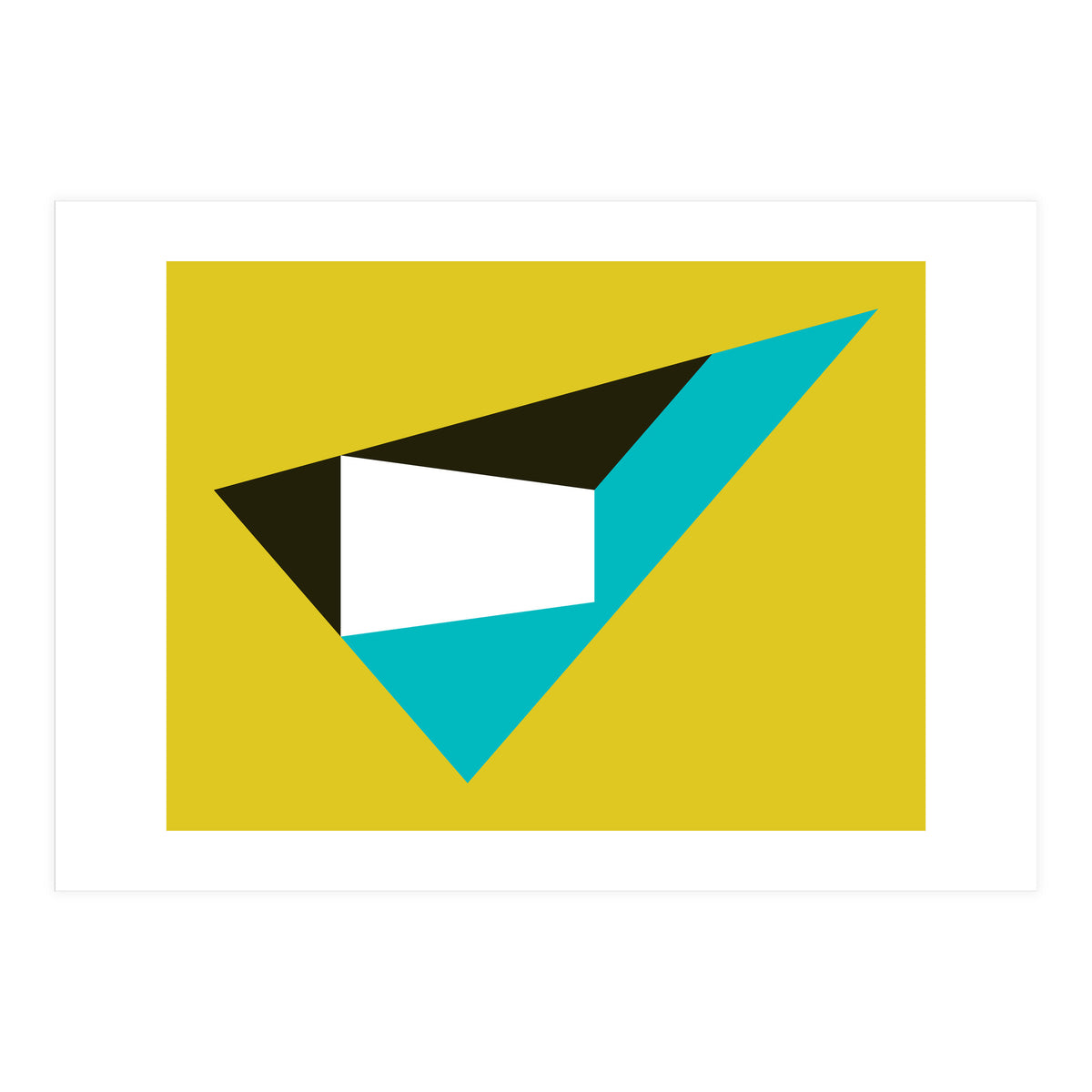 Geometric Shapes No. 39 - mustard & turquoise (Print Only)