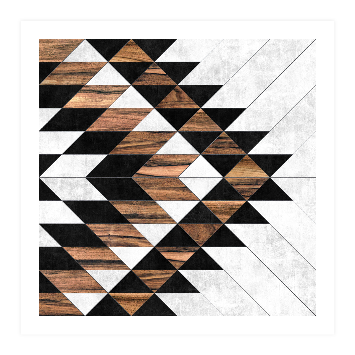 Urban Tribal Pattern No.9 - Concrete and Wood (Print Only)