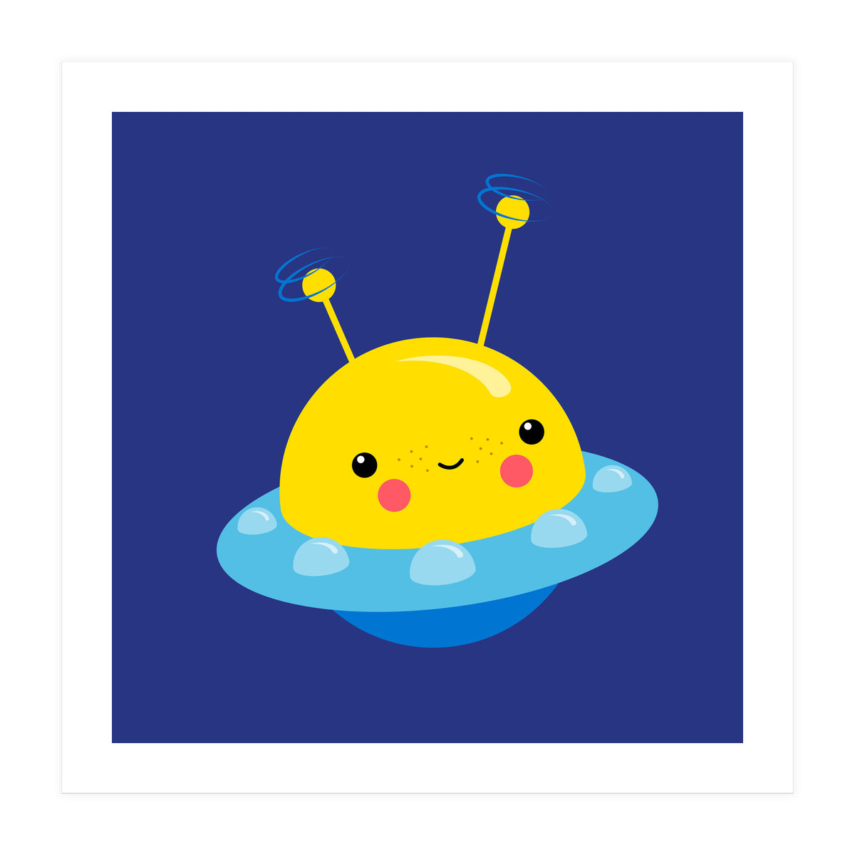 Nursery Picture Kawaii UFO (Print Only)