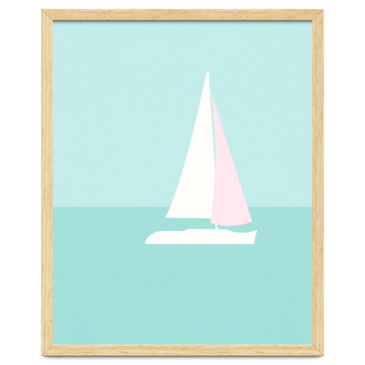 Minimal Sailboat - Turquoise Coast