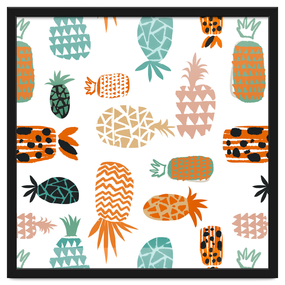 Crazy Pineapples Art Print