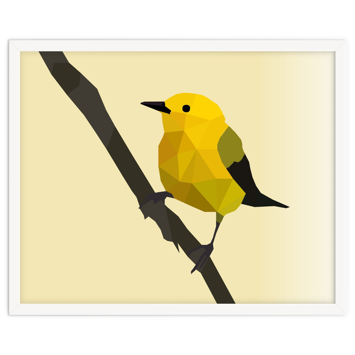 Prothonotary Warbler Low Poly Art