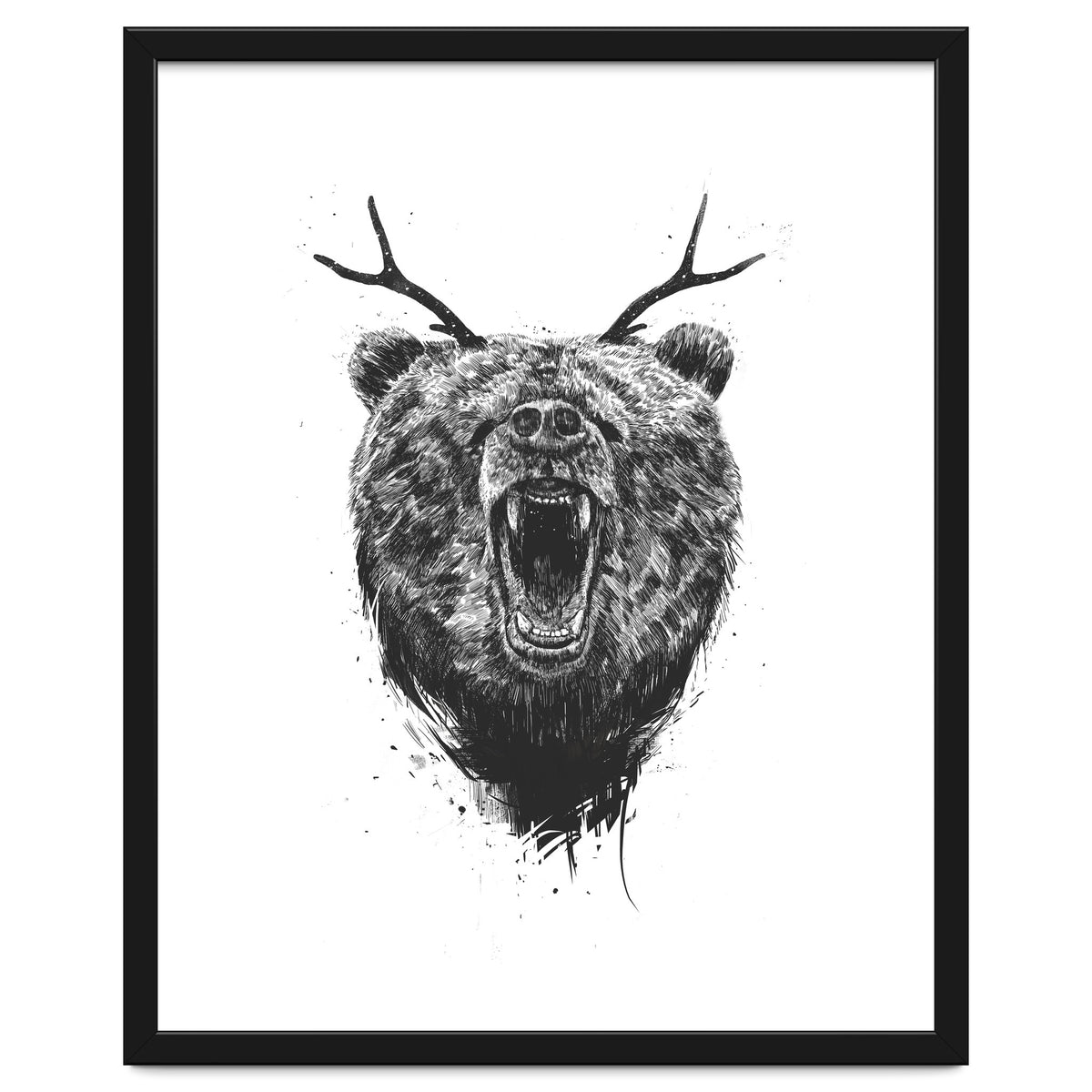 Angry Bear With Antlers
