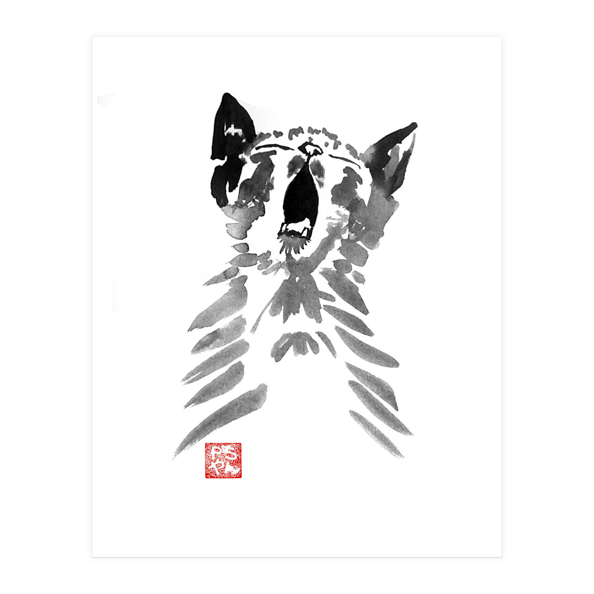 Yawning Cat  (Print Only)