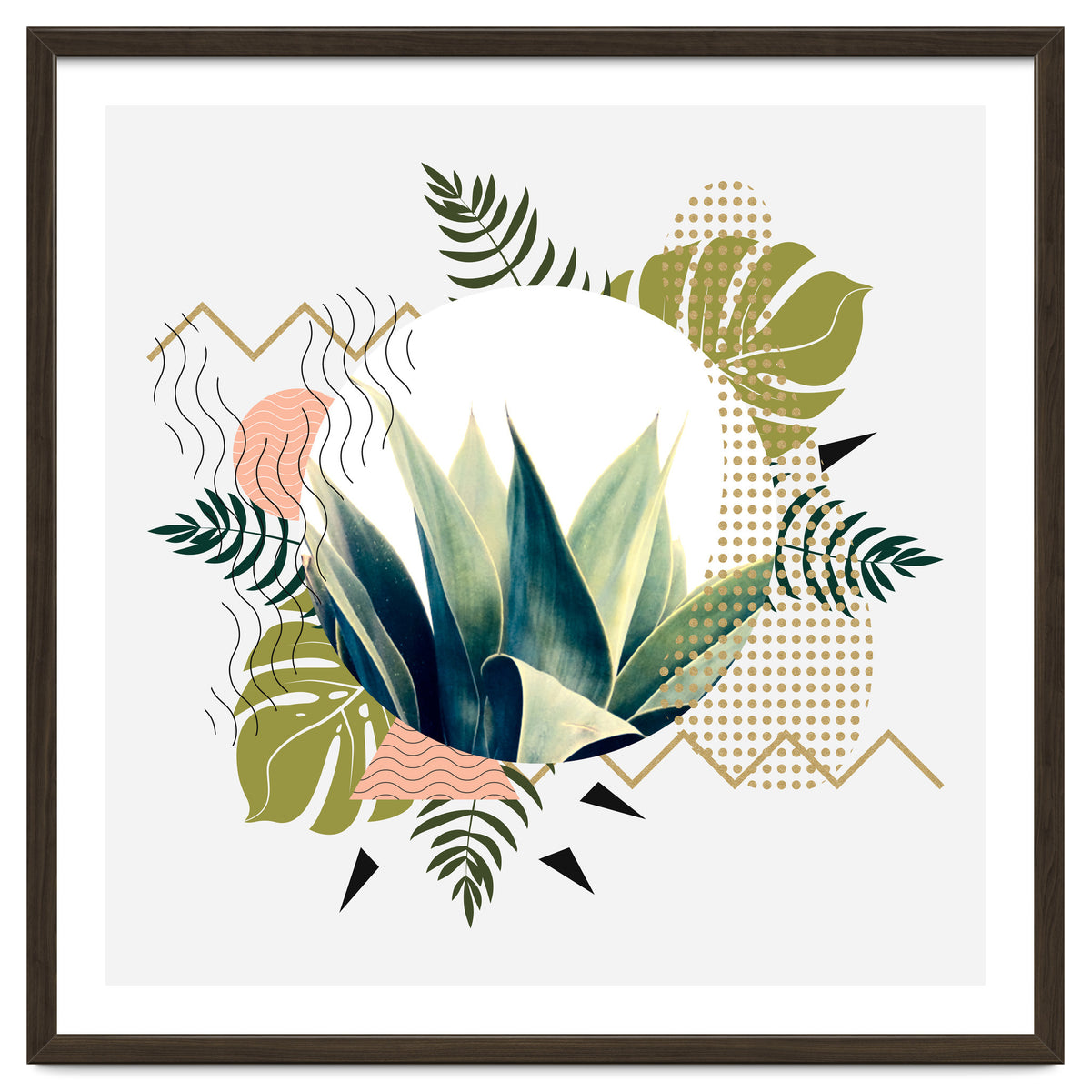 Abstract geometrical and botanical shapes