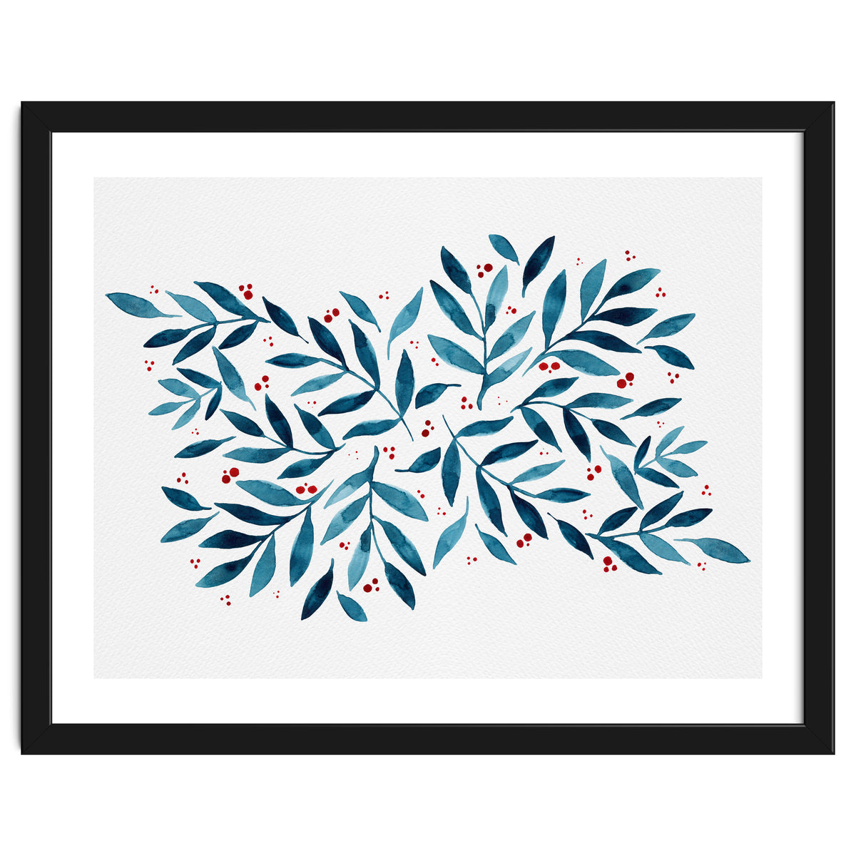 Teal Branches And Dots