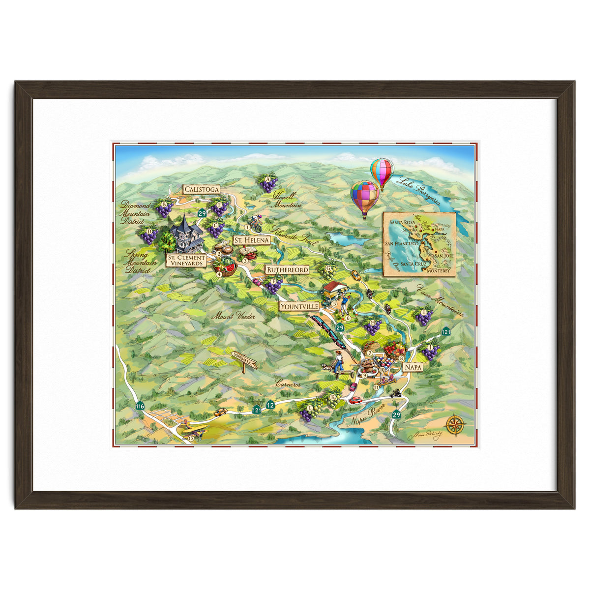 Napa Valley Illustrated Map