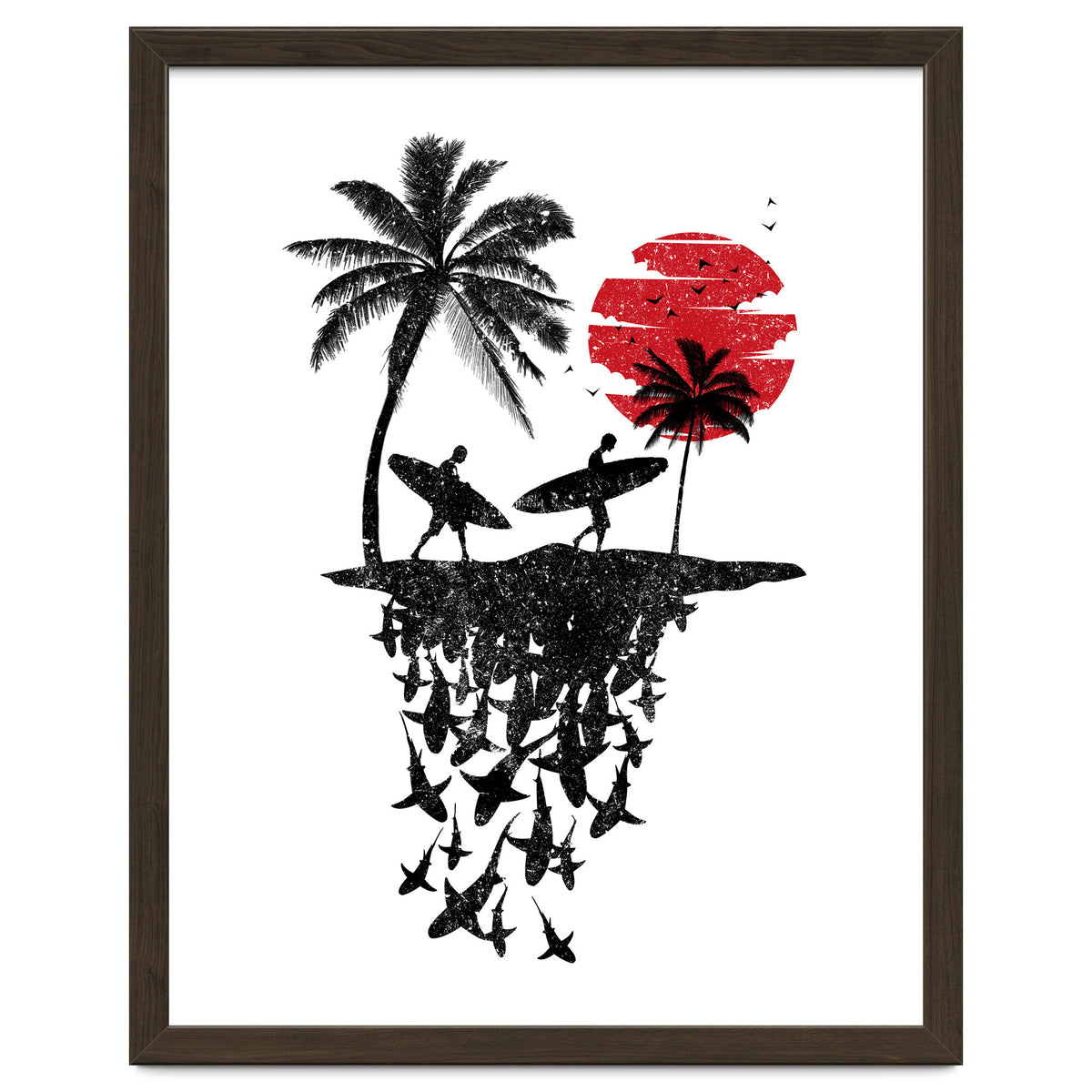 Surfer island sharks