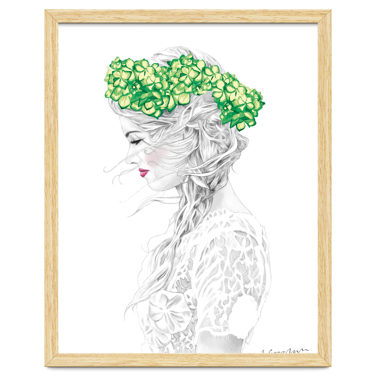 Green Hydrangea Girl