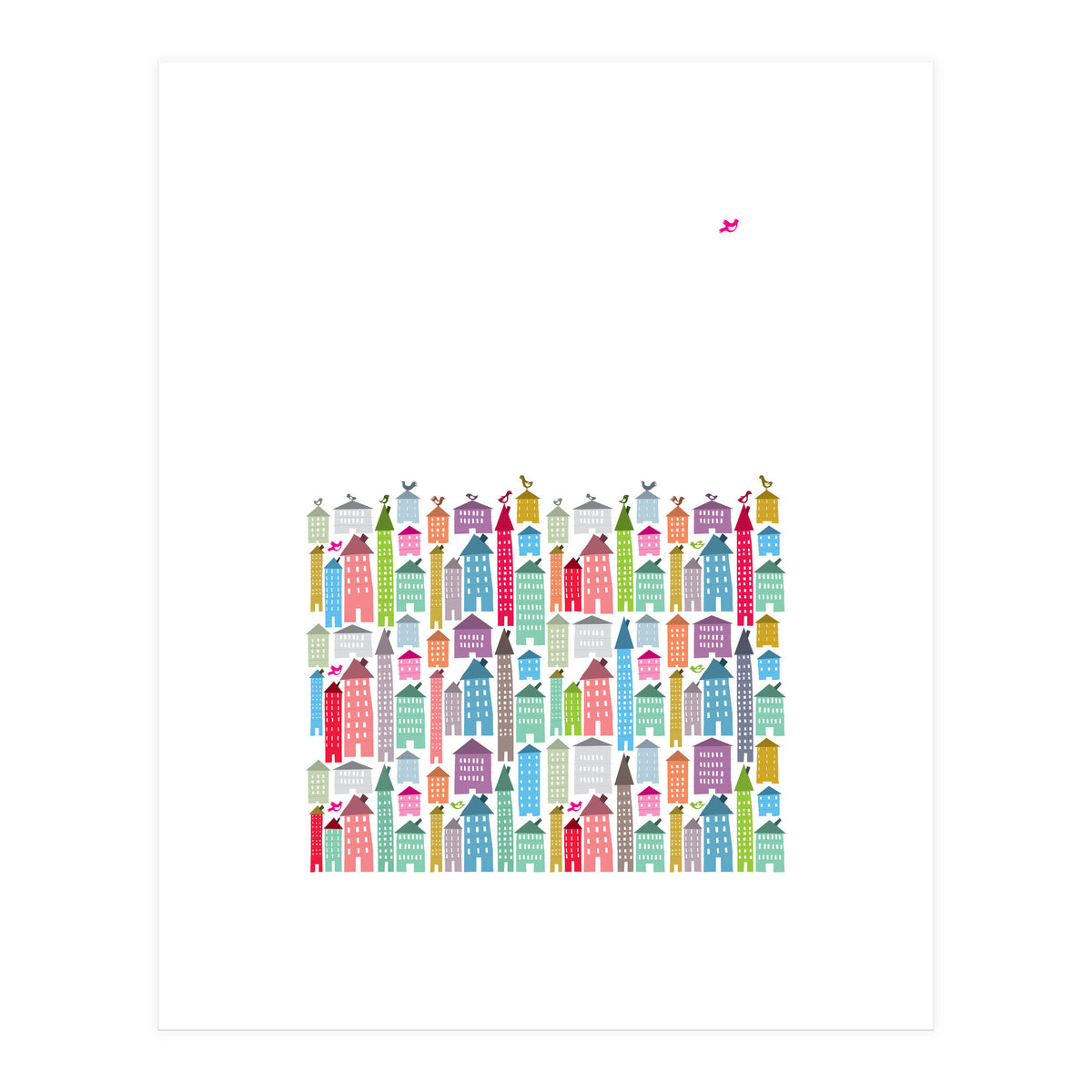 Houses And Birds (Print Only)