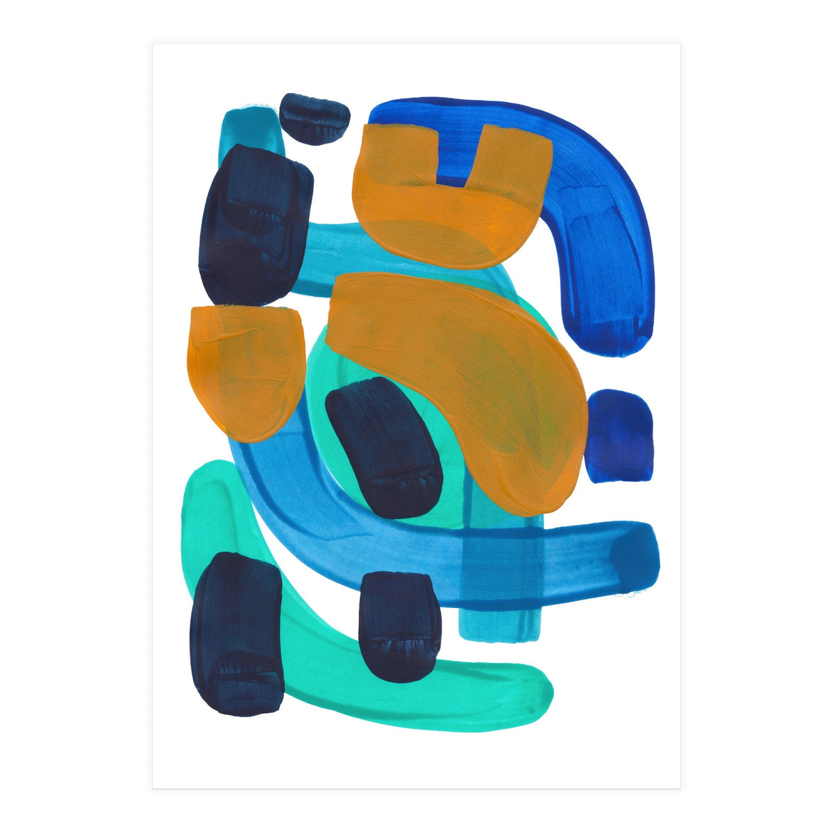 Marine Shapes Yellow Accent (Print Only)