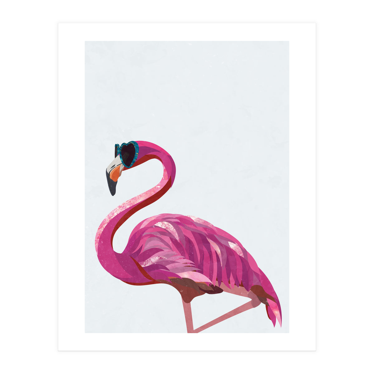 Flamingo Portrait Wearing Sunglasses (Print Only)