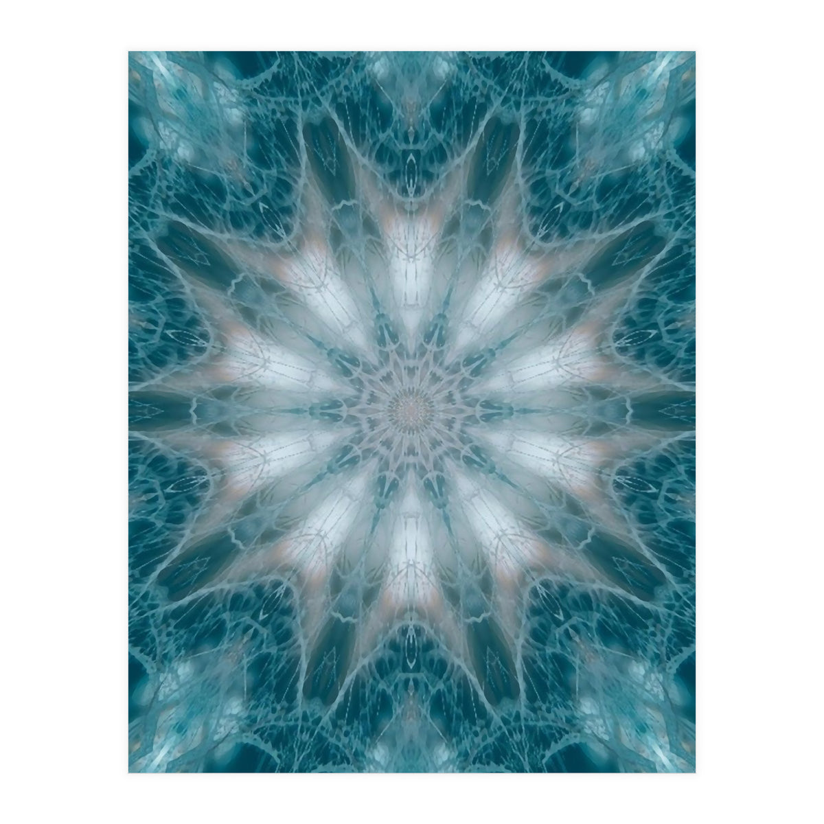 Mandala - Green, White, Rose (Print Only)