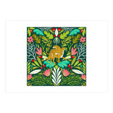 Cheetah Couple Illustration, Wild Cat Jungle Nature, Mandala Painting, Wildlife Tropical Tiger	 (Print Only) thumbnail