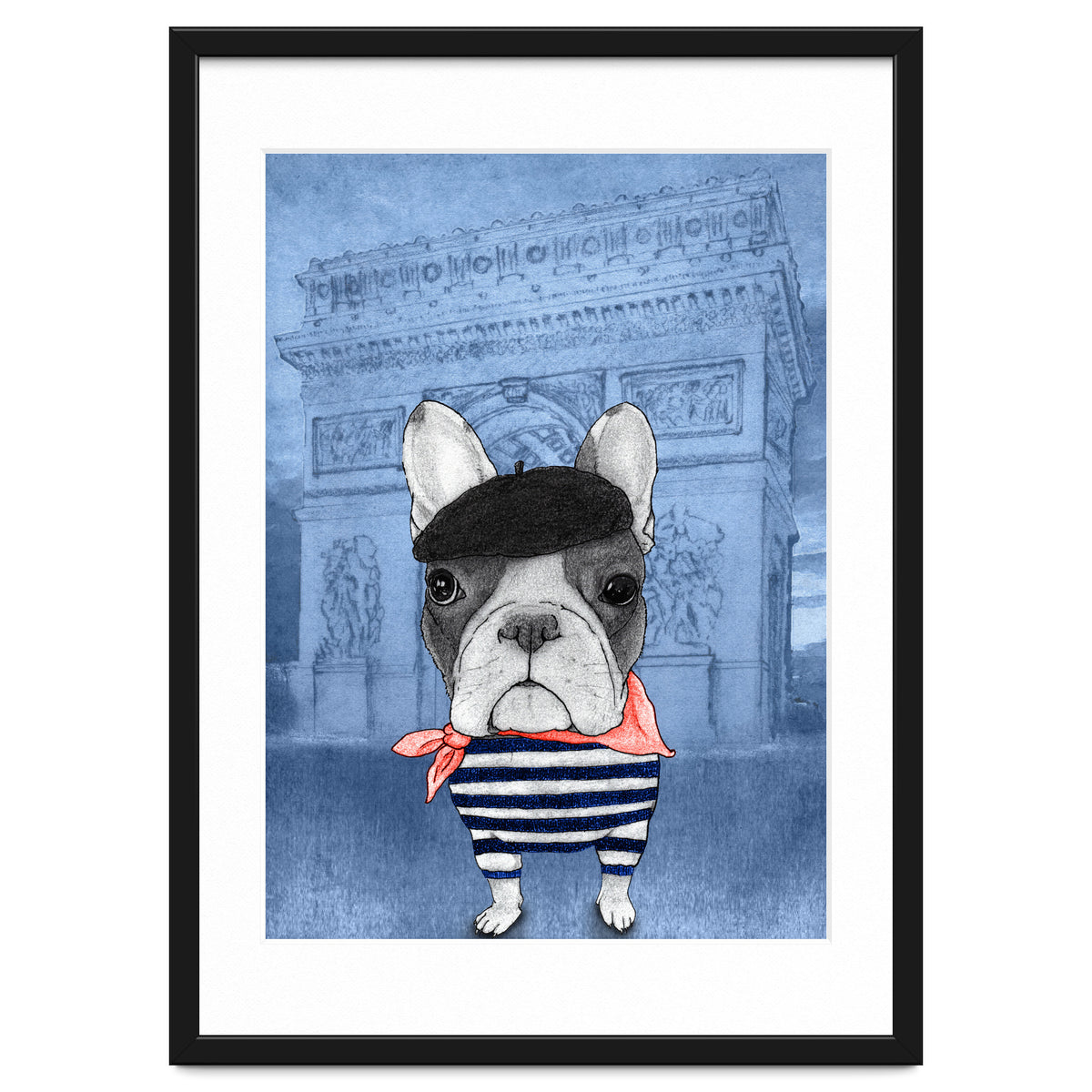 French Bulldog With Arc De Triomphe