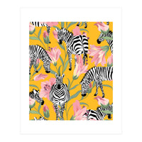 Striped For Life | Zebra Mango Forest | Modern Bohemian Wildlife Jungle | Botanical Nature (Print Only)