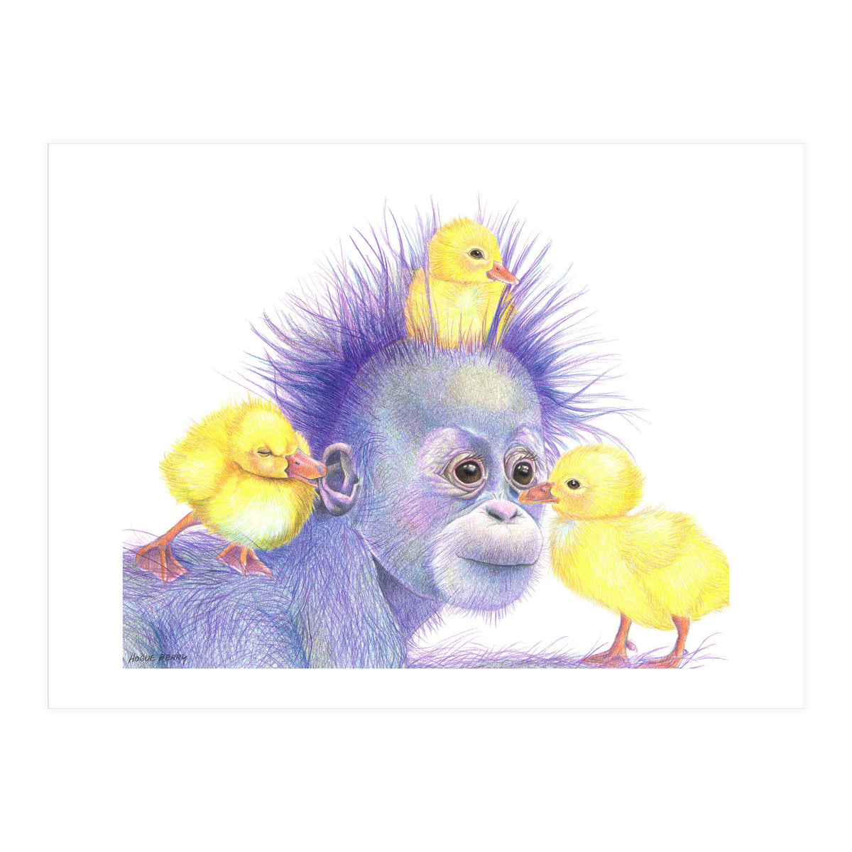 Purple Orangutan and Ducks (Print Only)