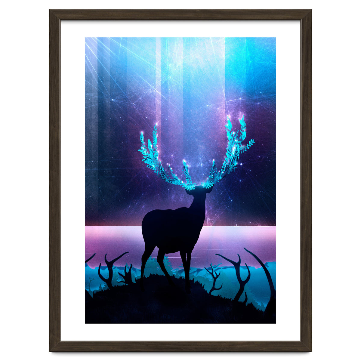 Greenery Deer - Sterling Magenta