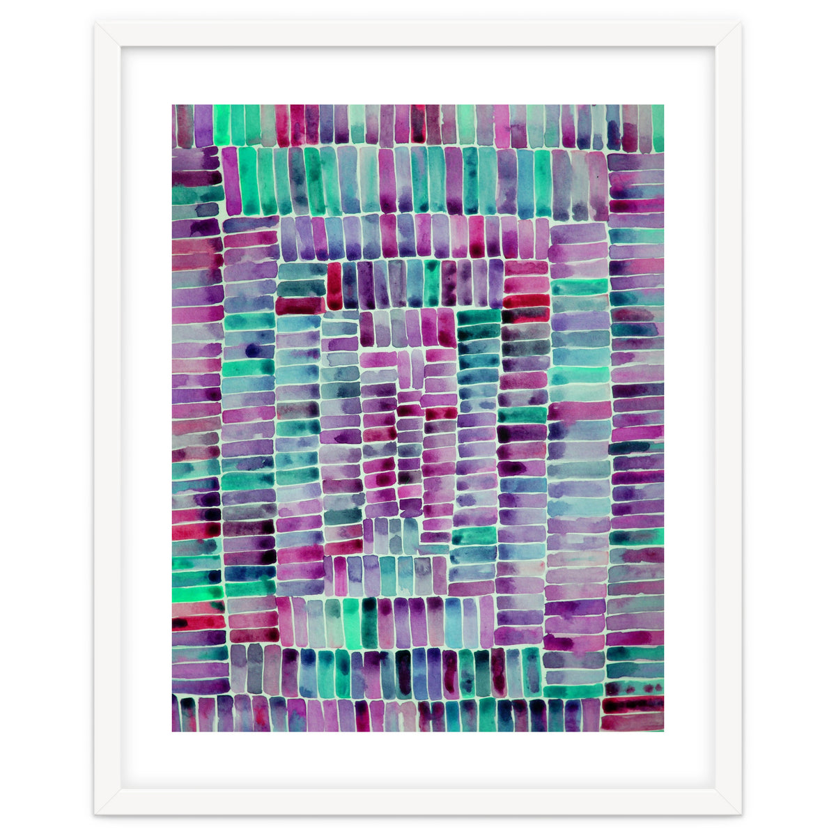 Abstract rectangle pattern in magenta and teal