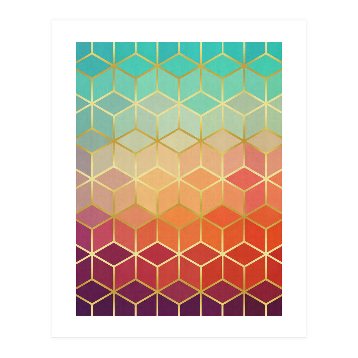 Colorful and golden pattern II (Print Only)