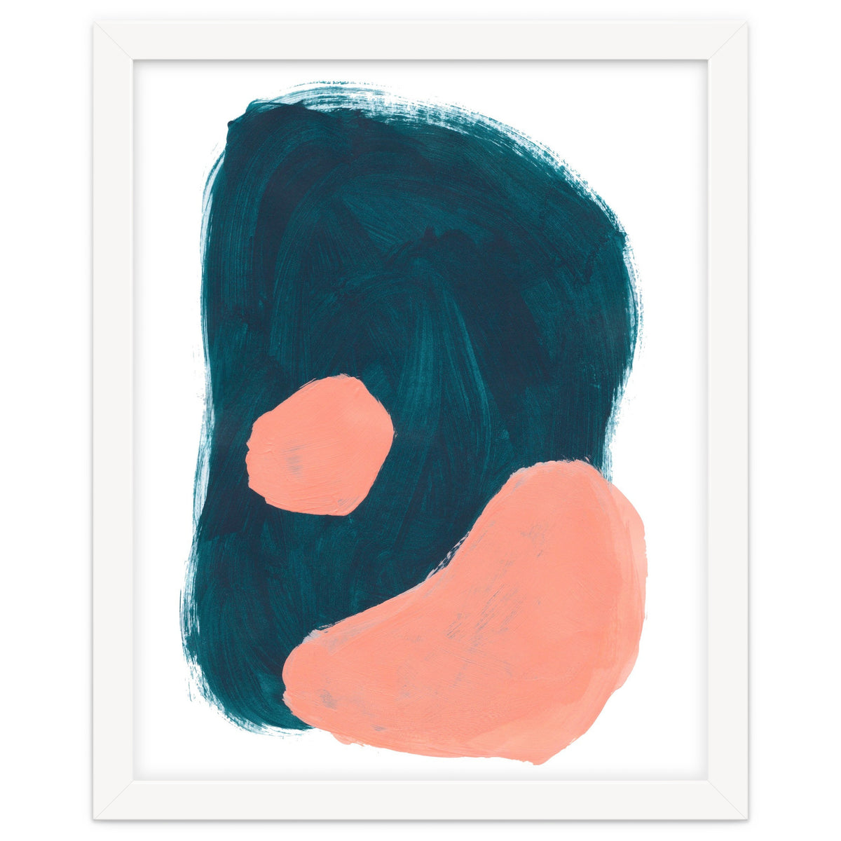 Teal Blob Salmon Bubbles