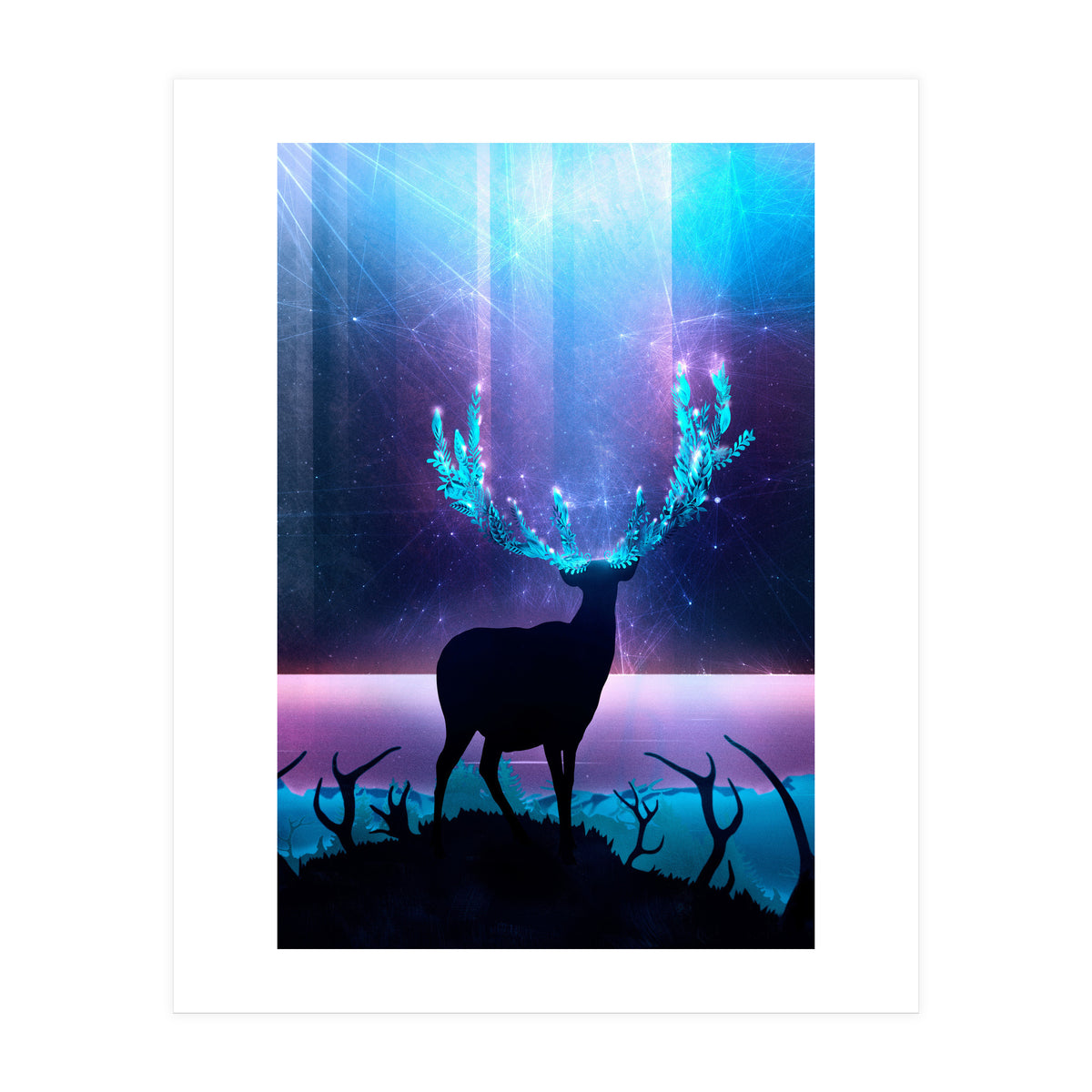 Greenery Deer - Sterling Magenta (Print Only)