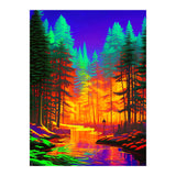 The Neon Mirage, Forest Trees Nature, Eclectic Electric Pop Art, Colorful Bright Contemporary Modern (Print Only) thumbnail
