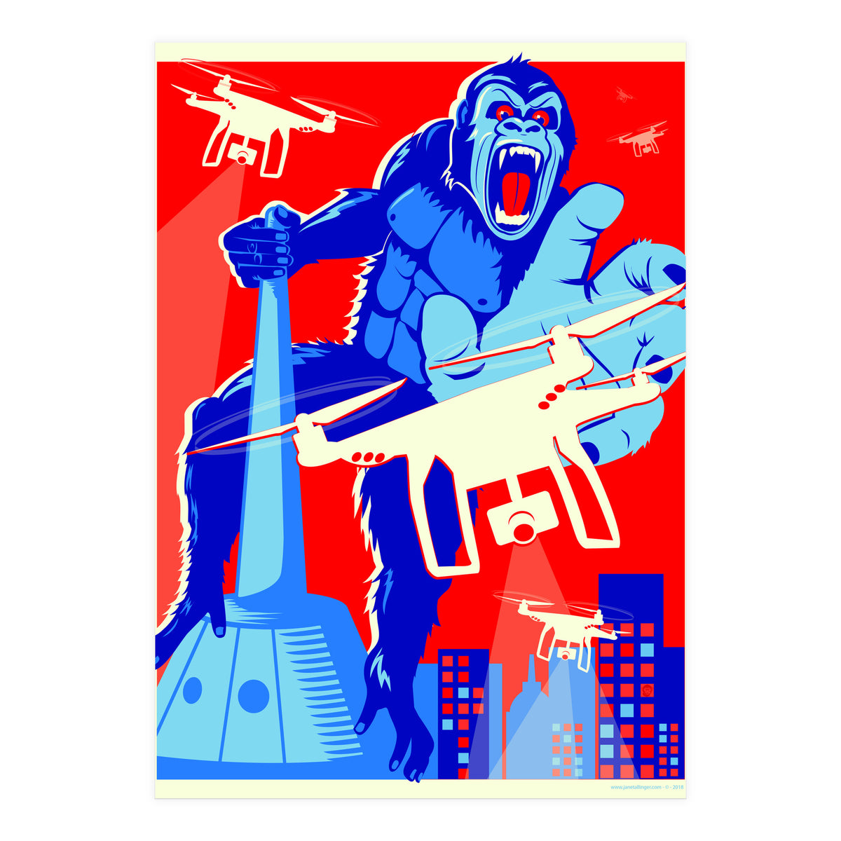 King Kong vs Drones (Print Only)