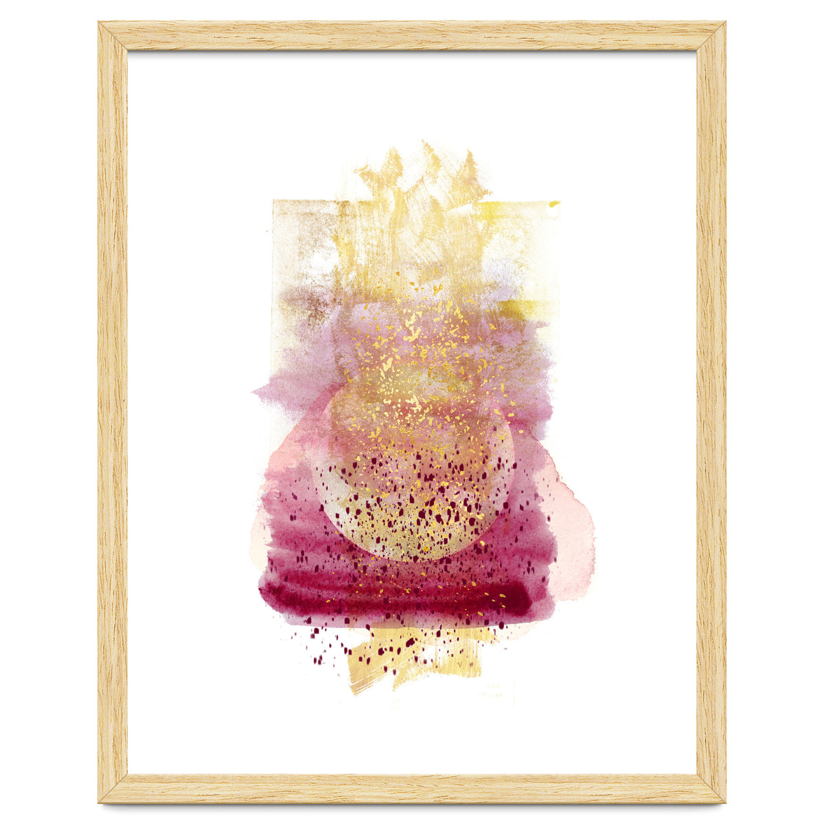 Abstract watercolour summer moon