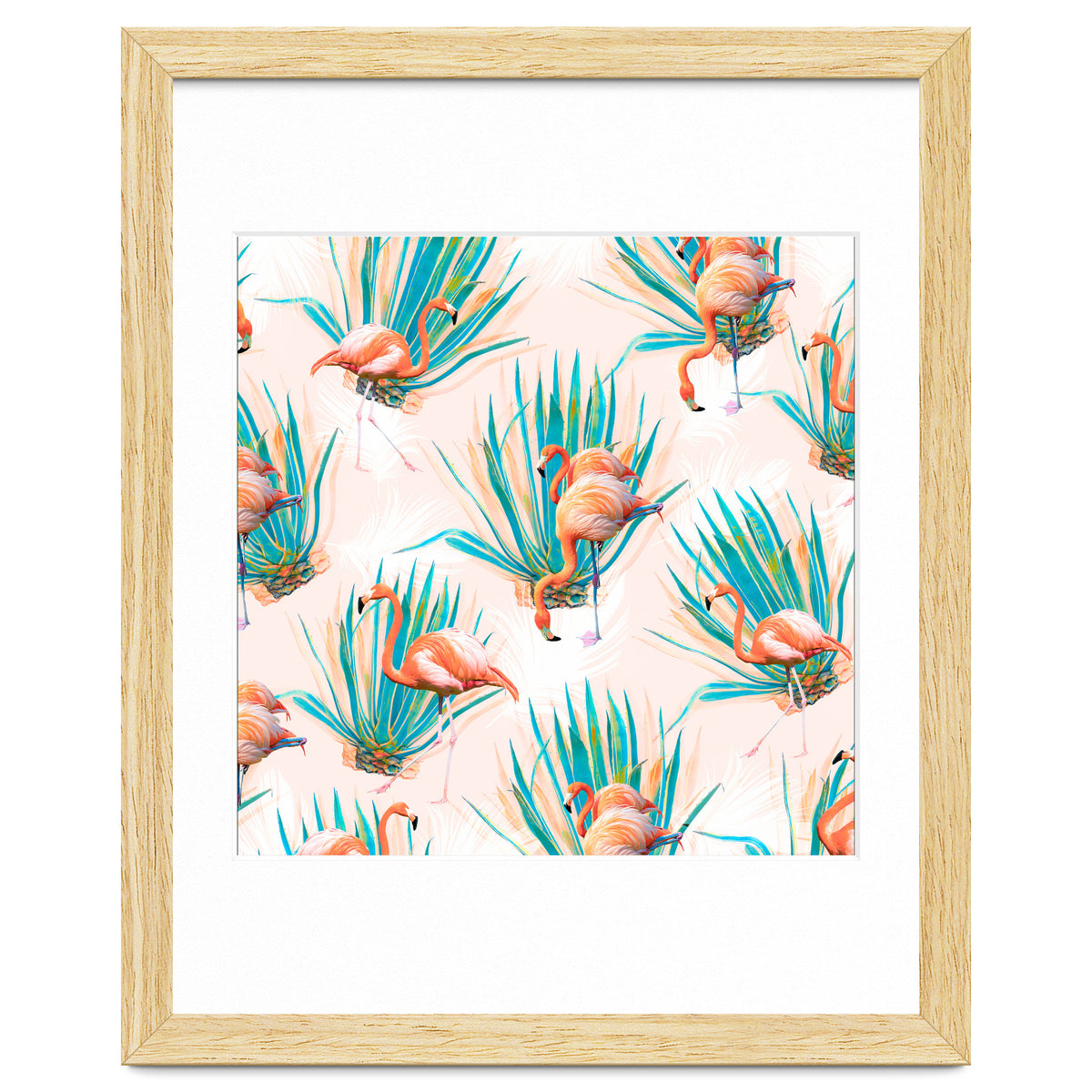 Anaglyph Flamingos with cactus