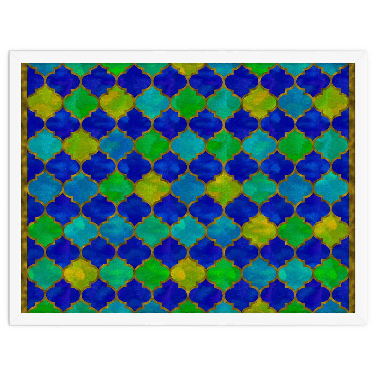 Ocean Breeze - Watercolor Moroccan Lattice