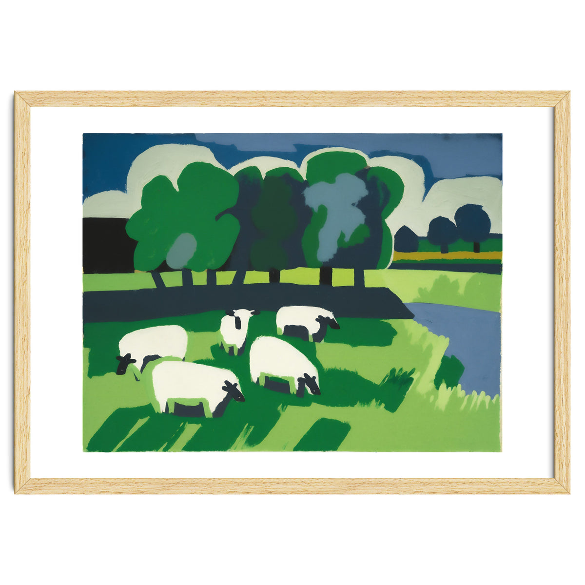 Sheep In A Field Impressionist Landscape