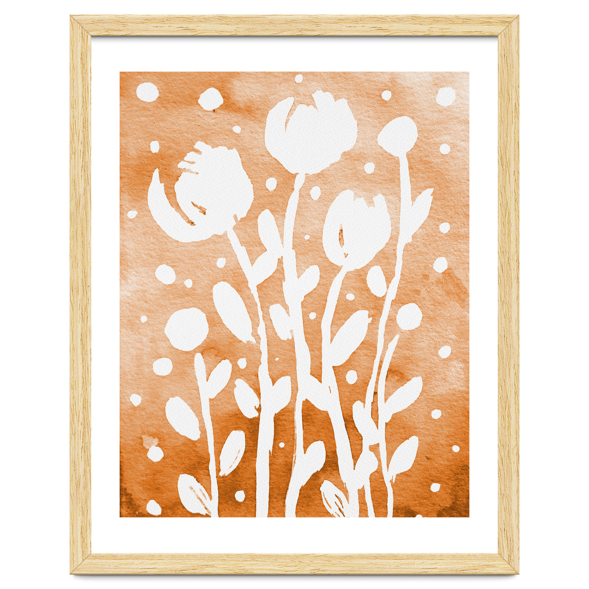 Abstract Flowers Orange