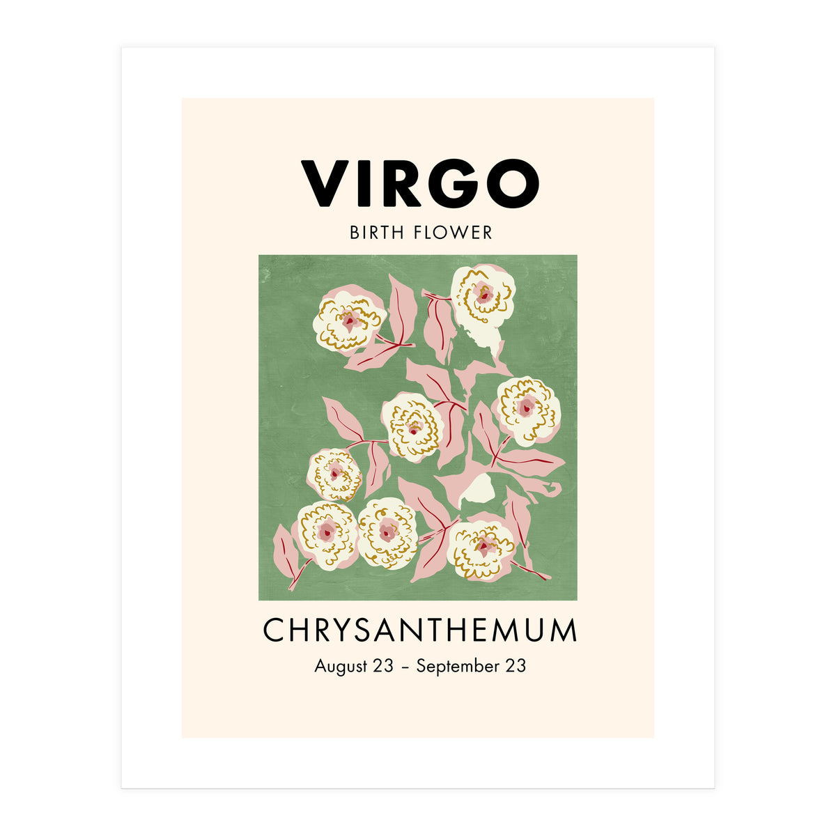 Virgo Birth Flower Chrysanthemum (Print Only)
