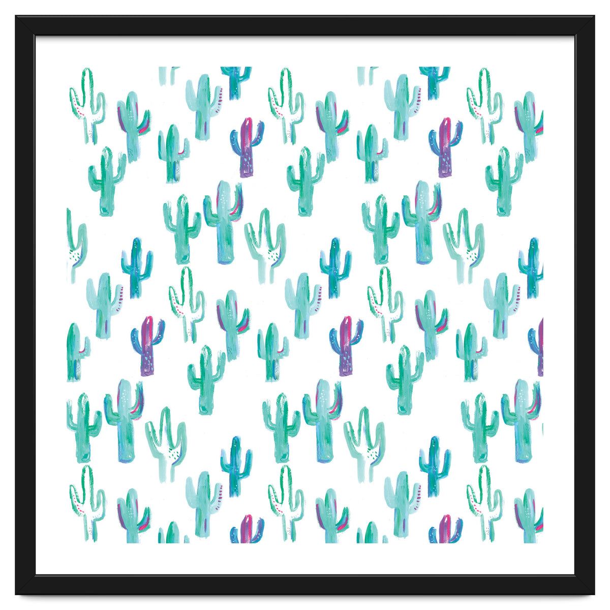 All Over Painted Cacti Mint And Pink