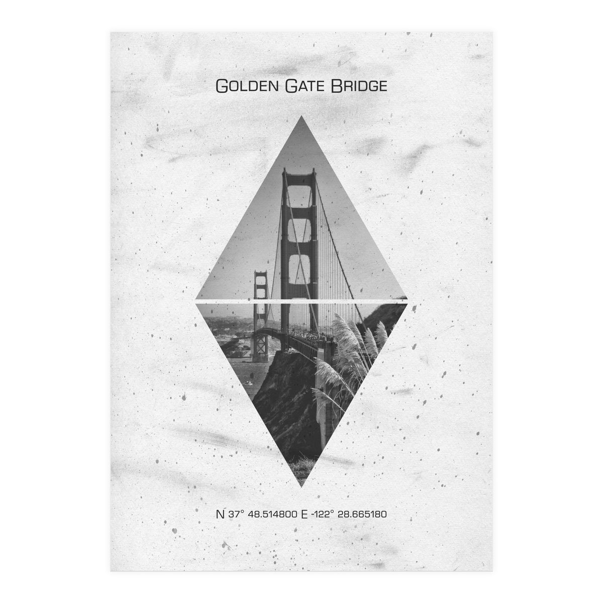 Coordinates SAN FRANCISCO Golden Gate Bridge (Print Only)