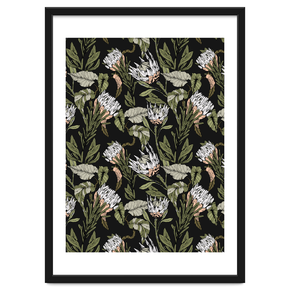 Dark pattern botanical boho