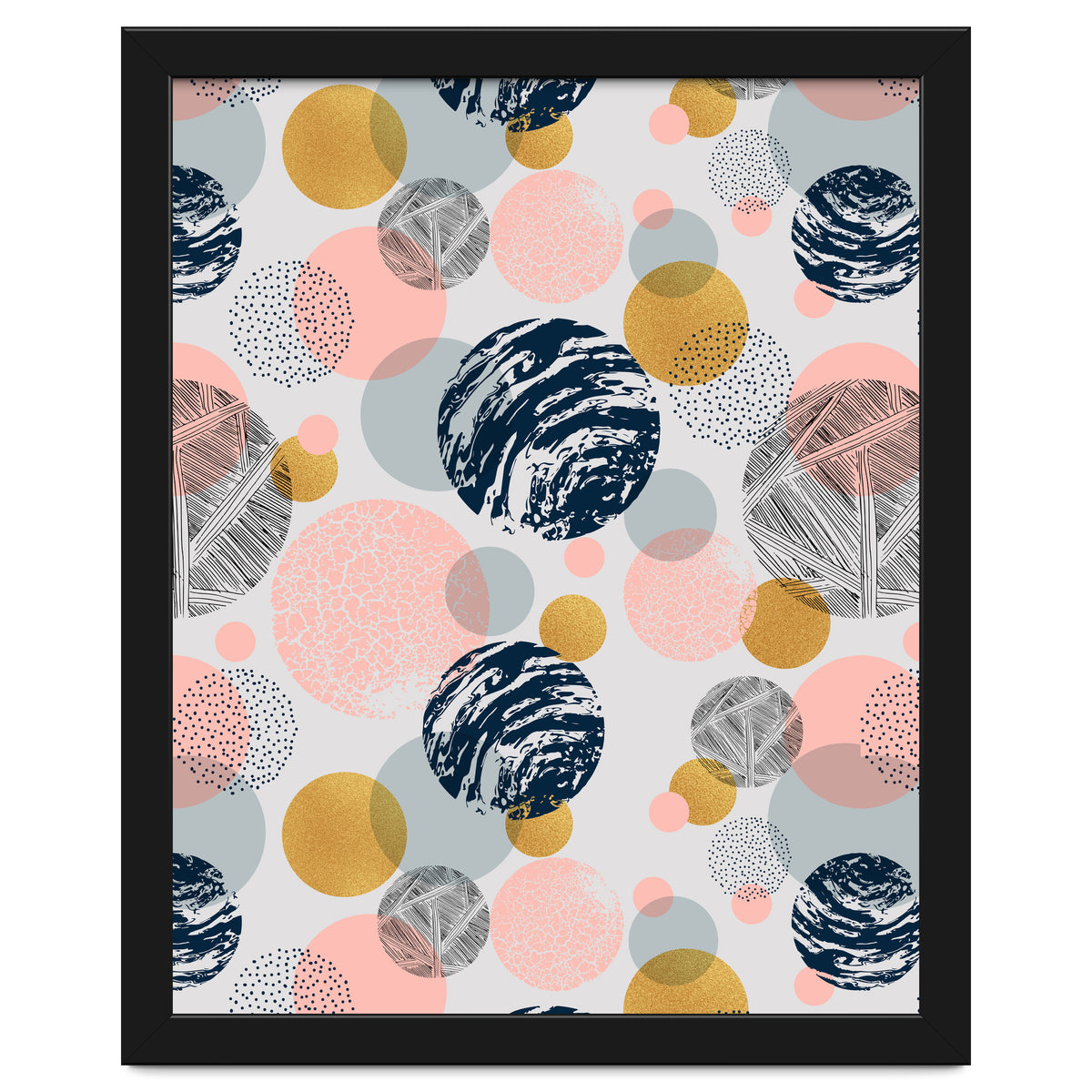 Pattern of abstract textured circles