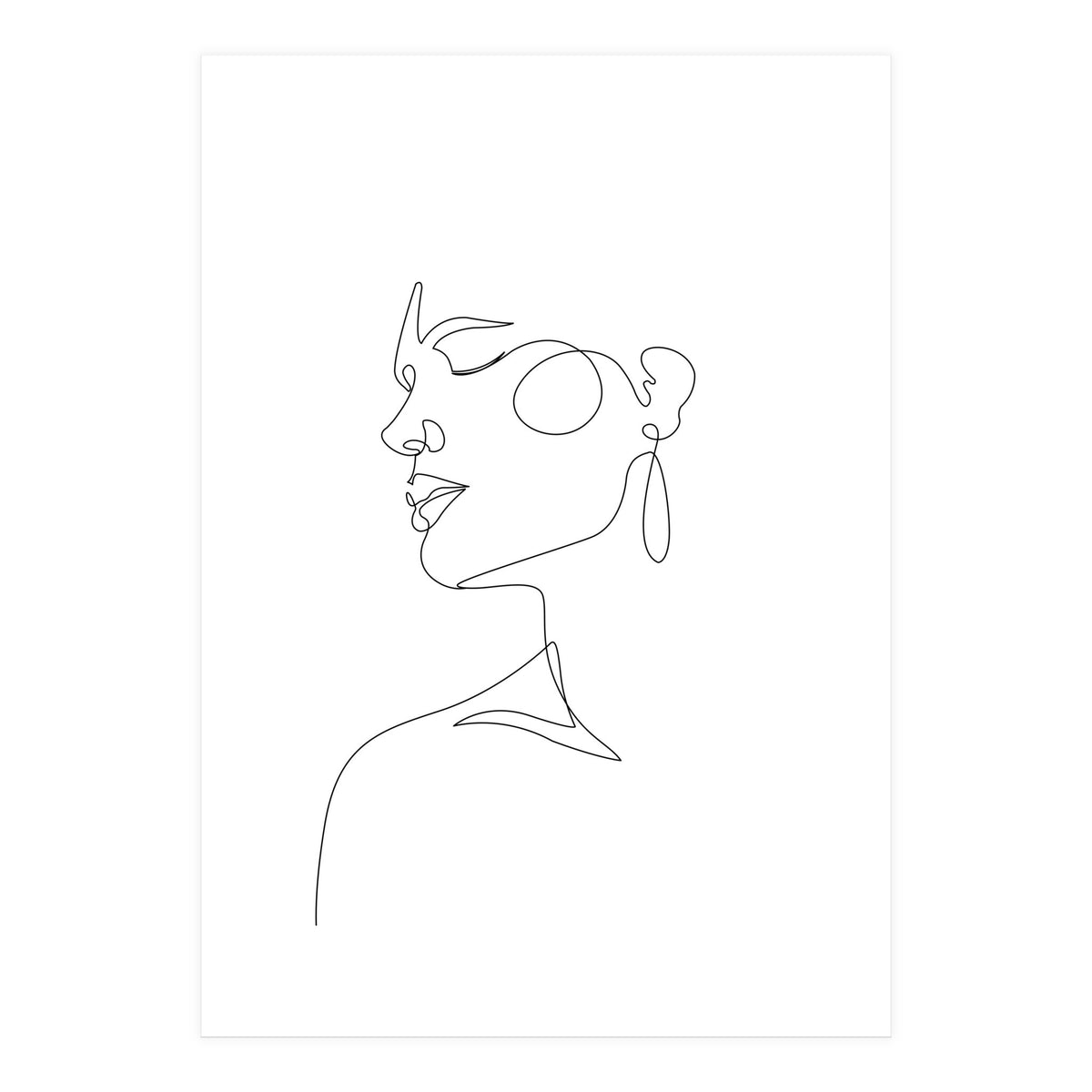woman side face (Print Only)