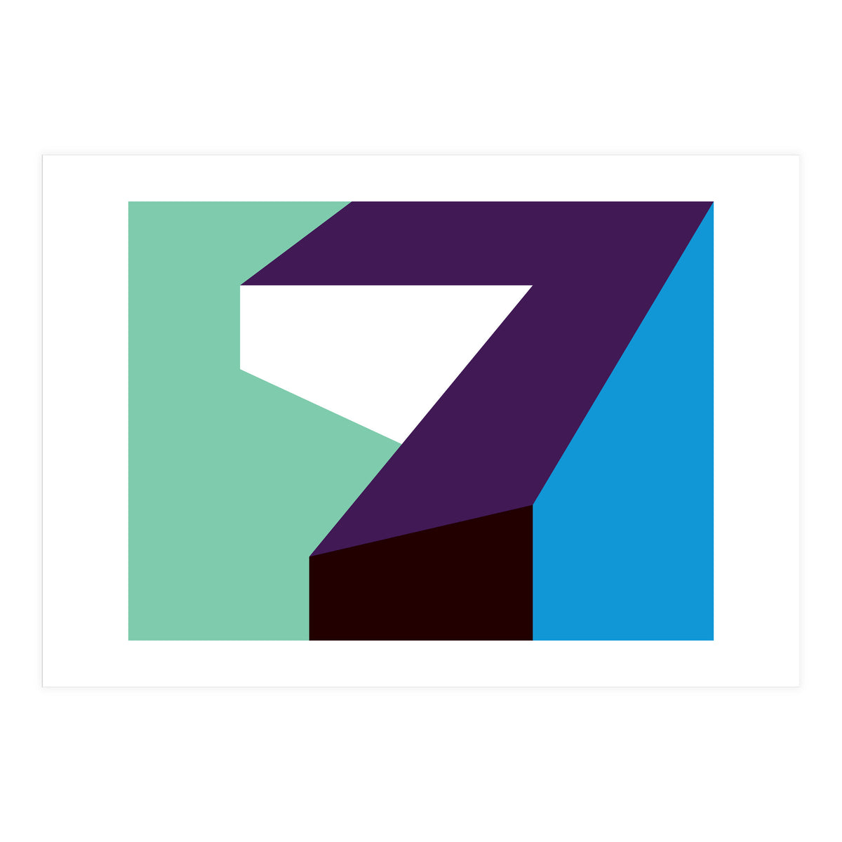 Geometric Shapes No. 60 - purple, mint & purple (Print Only)