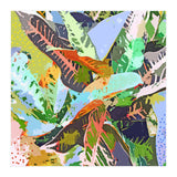 Jungle Plants, Tropical Nature Dark Botanical Illustration, Eclectic Colorful Forest Painting (Print Only) thumbnail