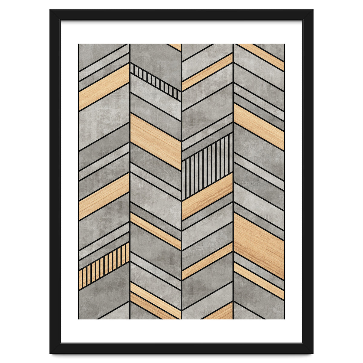 Abstract Chevron Pattern - Concrete and Wood