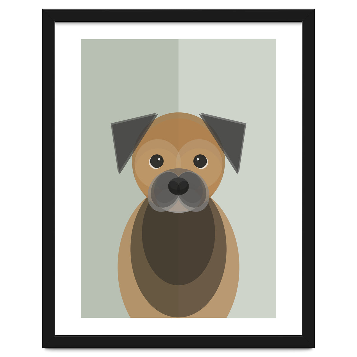 Mid Century Geometric Border Terrier Dog