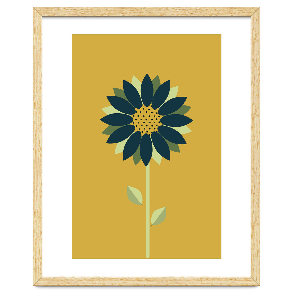 Scandinavian Folk Minimalist Flower Yellow Mustard