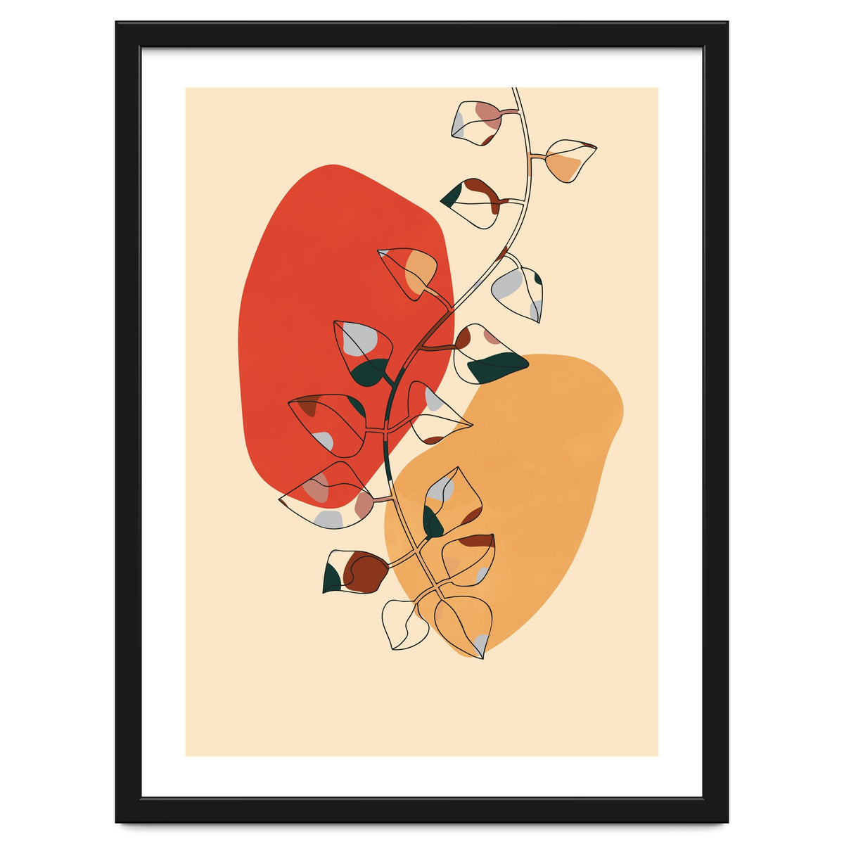 Scandi Modern Botanical Line Drawing